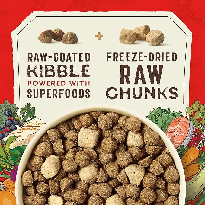 Stella & Chewy's SuperBlends Raw Blend Wholesome Grains Wild-Caught Whitefish & Salmon Recipe with Superfoods, 3.25 lb. Bag