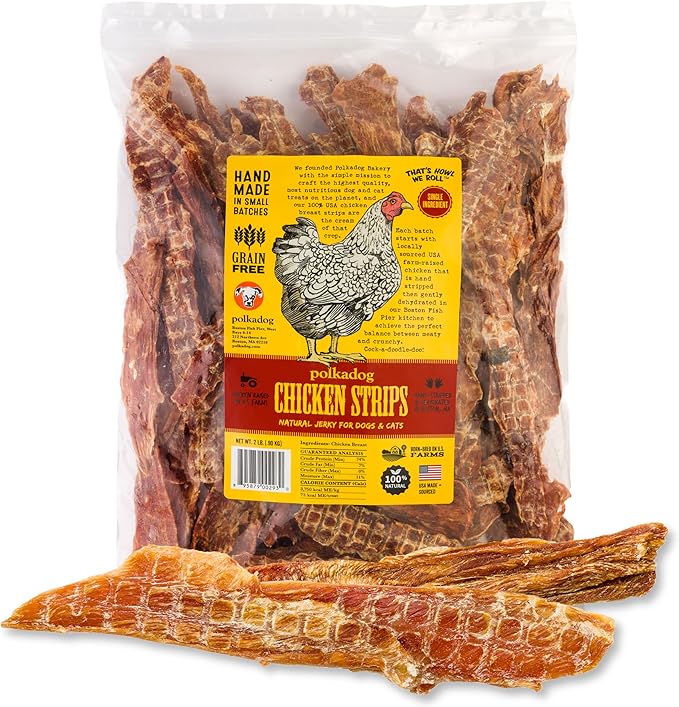 Polka Dog Bakery Chicken Strip Jerky Dog Treat, 2-Pound