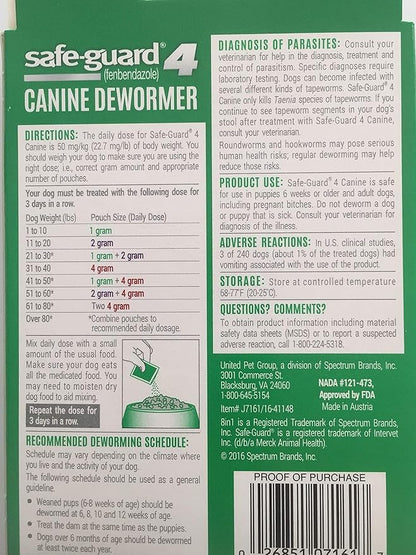 8 in 1 Safe-Guard 4 Dewormer for Small Dogs