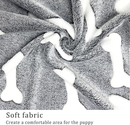 1 Pack 3 Blankets Super Soft Fluffy Premium Fleece Pet Blanket Flannel Paw Printed Throw for Dog Puppy Cat (Small 23x16'', Star, Bone, Love)