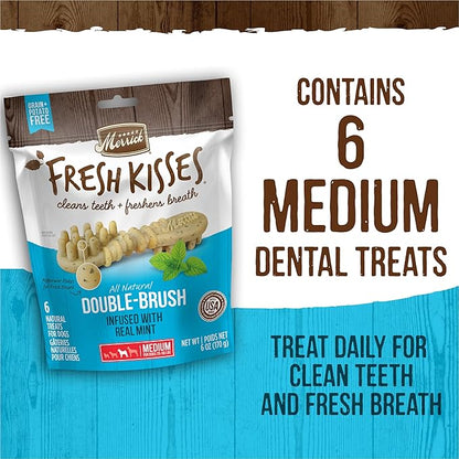 Merrick Fresh Kisses Dental Chews Infused With Real Mint, Medium Dog Chews for Dogs 25-50 lbs, 1.88 lb Box