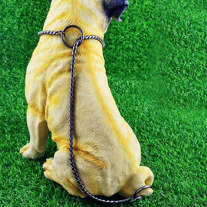 Dog P Snake Chain Chrome Plated Metal Dog Training Choke/Collar-Fully Guaranteed Against Rust Tarnish or Breakage-Recommended for Professional Training (Black, 5mm * 26")