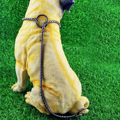 Dog P Snake Chain Chrome Plated Metal Dog Training Choke/Collar-Fully Guaranteed Against Rust Tarnish or Breakage-Recommended for Professional Training (Black, 5mm * 28")