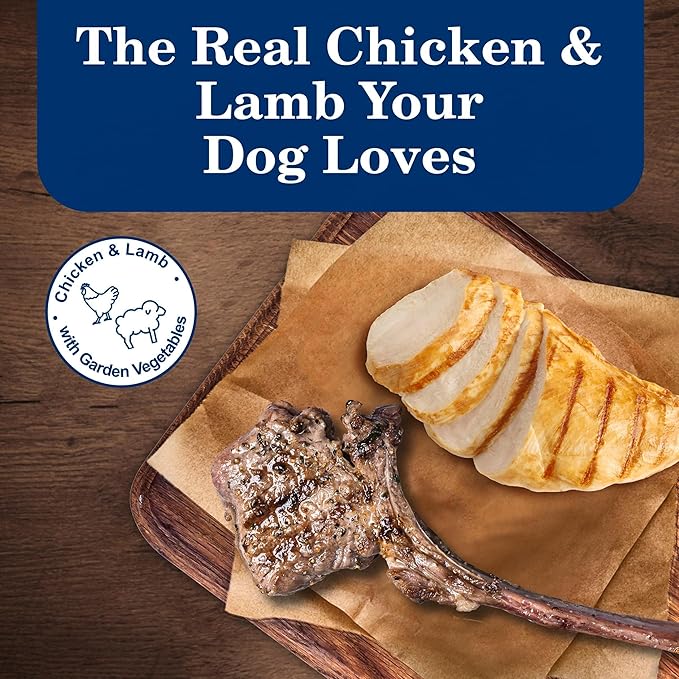 Blue Buffalo Homestyle Recipe Chicken and Lamb Wet Dog Food for Adult Dogs, 12.5 oz. Cans, 6 Count Variety Pack