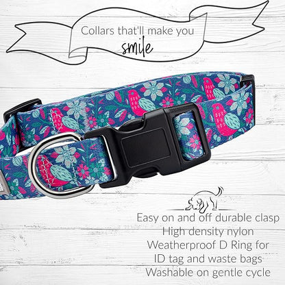 Lucky Love Dog - Adjustable Dog Collar with Easy Click Buckle for Medium Dogs, Durable, & Comfortable for Male & Female Dogs, Pet Collar for Puppies & Adult Ones - Carriebelle, Medium
