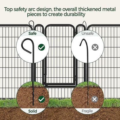 Yaheetech Dog Playpen, 40 Inch 8 Panels Heavy Duty Metal Pet Fence for Indoor Puppy Exercise Pen for RV Camping/Yard/Garden, Black