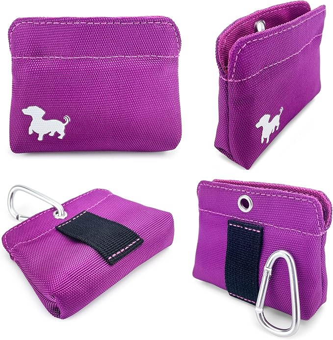 Extra Small Dog Treat Pouch – Slim Magnetic Pocket Dog Treat Bag for Walking & Training – Discreet Clip On Treat Pouch for Leash, Waistband or Pocket – Mess Free Storage (Pink)