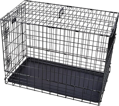 MidWest Homes for Pets Solutions Series Side-by-Side SUV Dog Crate, Double Door Folding Metal Cage Designed to Fit in SUVs & Vans, for Dogs up to 70 Lbs