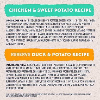 Natural Balance Limited Ingredient Wet Dog Food, Variety Pack, Reserve Duck & Potato and Chicken & Sweet Potato, 13oz., (Case of 12)