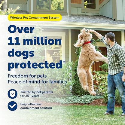 PetSafe Wireless Pet Containment System - Original Wireless Electric Fence for Dogs - Covers Up to 1/2 Acre - for Pets 8lb+