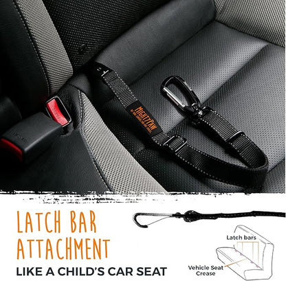 Mighty Paw Dog Seat Belt For Car - LATCH Compatible Adjustable Dog Seatbelt Harness for Small, Medium and Large Pets. Distraction Free Driving, Heavy-Duty Design with Aviation Grade Aluminum Carabiner