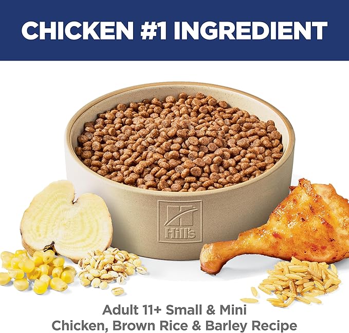 Hill's Science Diet Senior 11+ Small & Mini Dry Dog Food, Chicken, Brown Rice, & Barley, 4.5 lb. Bag