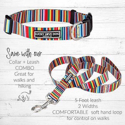 Lucky Love Dog - Adjustable Dog Collar with Easy Click Buckle for Small Dogs, Durable, & Comfortable for Male & Female Dogs, Pet Collar for Puppies & Adult Dogs - Hippie, Small