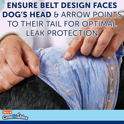 Hartz Comfitables Disposable Male Dog Wraps with Stretchy Waistband, Small 12 Count