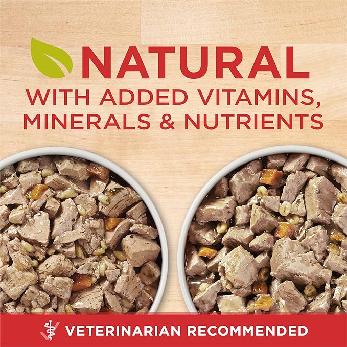 Purina ONE Tender Cuts in Gravy Chicken and Brown Rice, and Beef and Barley Entrees Wet Dog Food Variety Pack - (2 Packs of 6) 13 oz. Cans