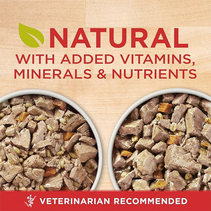 Purina ONE Tender Cuts in Gravy Chicken and Brown Rice, and Beef and Barley Entrees Wet Dog Food Variety Pack - (2 Packs of 6) 13 oz. Cans
