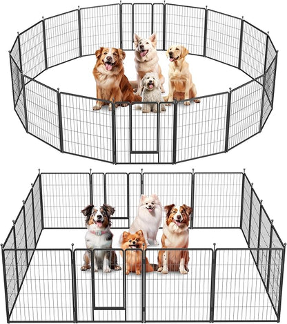 Simple Deluxe Dog Playpen Outdoor, Portable Dog Playpen for Travel, Camping, 32" Height 16 Panels Heavy Duty Dog Pen for Small/Medium Dogs, Black