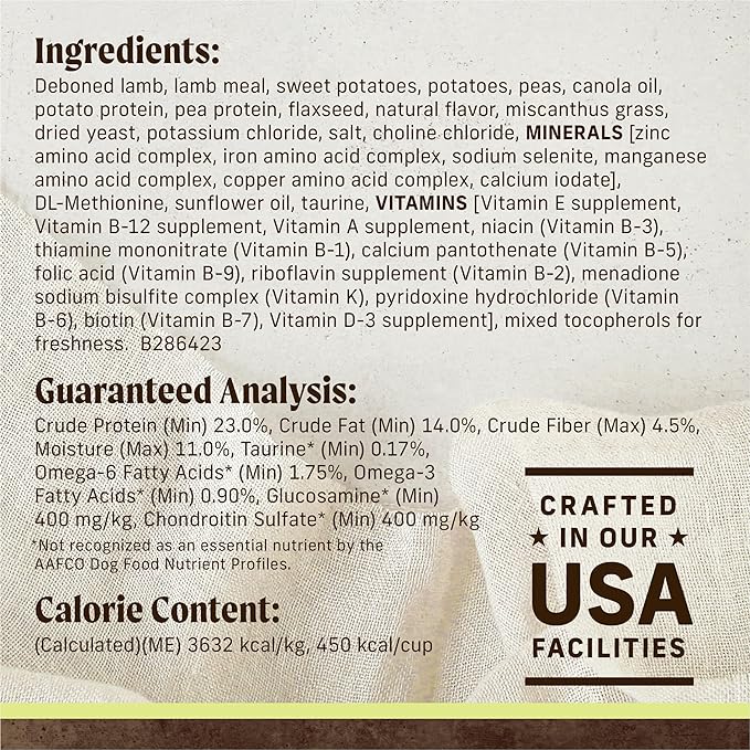 Merrick Limited Ingredient Diet Grain Free Dry Dog Food, Premium And Healthy Kibble With Lamb And Sweet Potato - 22.0 lb. Bag