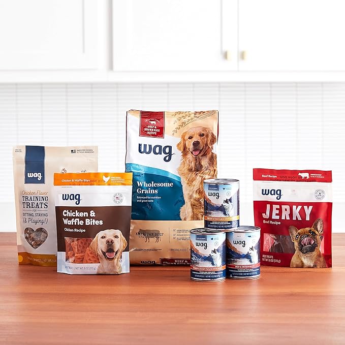 Amazon Brand - Wag Wholesome Grains Dry Dog Food with Salmon and Brown Rice, 30 lb Bag (Pack of 1)