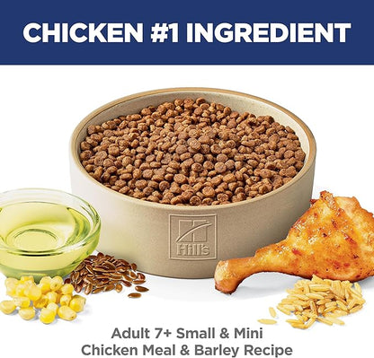 Hill's Science Diet Adult 7+ Small & Mini Dry Dog Food, Chicken & Brown Rice, 15.5 lb. Bag