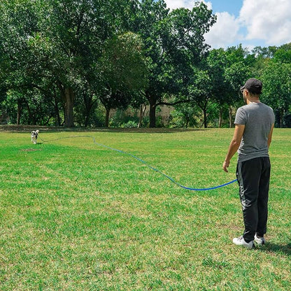 Hi Kiss Dog/Puppy Obedience Recall Training Agility Lead - 15ft, 20ft, 30ft, 50ft, 100ft Training Leash - Great for Play, Camping, or Backyard Blue - 30 Feet