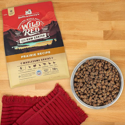 Stella & Chewy's Wild Red Dry Dog Food Raw Coated High Protein Wholesome Grains Prairie Recipe, 3.5 lb. Bag