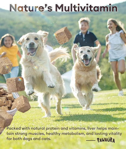 Freeze-Dried Chicken Liver Treats for Dogs & Cats, (1.1lb) Value Tub, Single Ingredient, High-Protein, Grain-Free Natural Snack, Perfect for Training, Rewarding, or Meal Topper