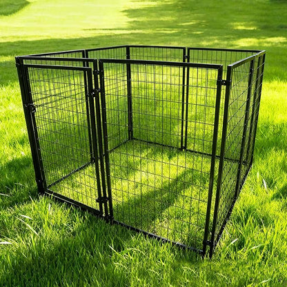 Luna Expandable Outdoor Dog Kennel 10x10x4 ft | Large Heavy-Duty Galvanized Steel Pet Pen with Gate | Powder-Coated Frame | Rust-Resistant Panels | Secure Latch