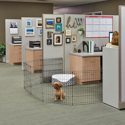 MidWest Homes for Pets 30-Inch Exercise Pen, for Indoor and Outdoor use, 16 Sq Feet of Play, Folding Dog Pen, No Door Design for Maximum Security, Easy to Set Up, Foldable Dog Playpen