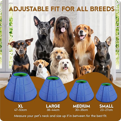 Soft Dog Cone Collar Alternative for Dogs – Adjustable Lightweight E-Collar for Recovery – Comfortable, Breathable Pet Cone to Stop Licking & Scratching After Surgery (Mesh Cloth - Blue, M (30-35cm))