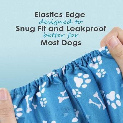 Wegreeco Washable Male Dog Belly Band - Pack of 3 - Washable Male Dog Belly Wrap, Small Doggie Diapers for Doggy Puppy (Bone, Small)
