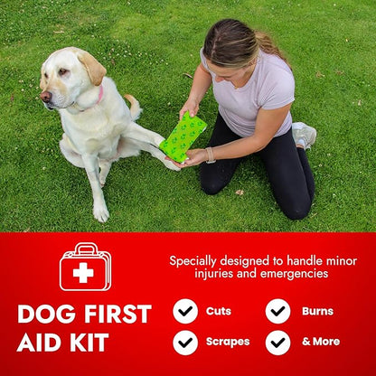 Cat & Dog First Aid Kit - Dog Emergency Kit, Health Supplies & Wound Care -with Thermometer, Bandages for Wounds - Essentials, Travel Bag (Small)