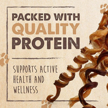Mighty Paw Naturals Curly Bully Sticks for Dogs - Grass Fed Beef Chews. Bully Sticks for Large Dogs, Medium, Small Breeds. Lower Odor Treats for Small Pets. Single Ingredient 6” - 5 Pack