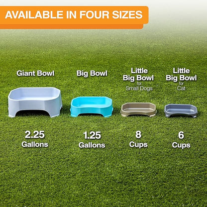 Neater Pet Brands Large Capacity Outdoor Dog Water Bowl for Small Dogs, Cats, Reptiles, Birds, & Small Animals, Outdoor Water Bowls for Dogs (8 Cups), Feed Bowl & Trough, Indoor or Outside, Champagne