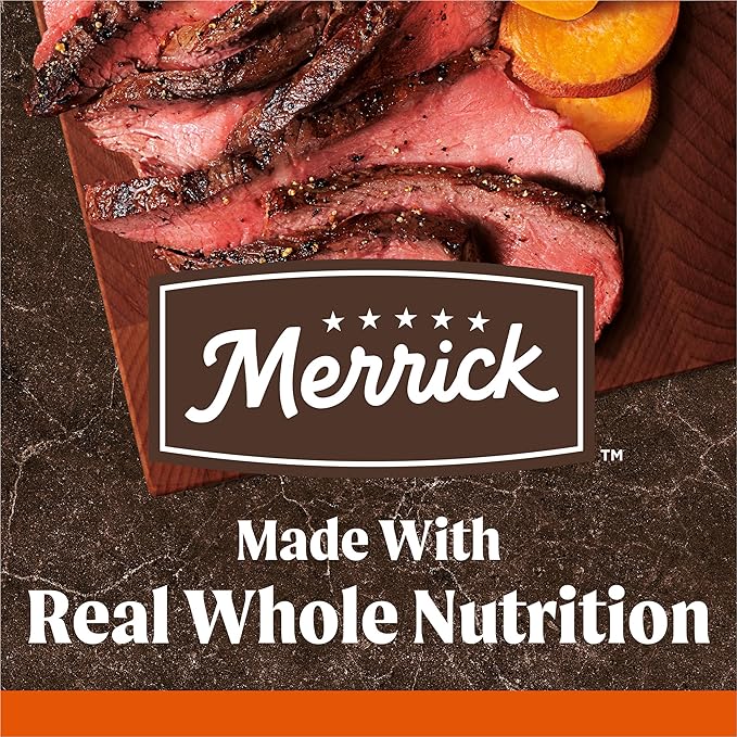 Merrick Premium Grain Free Dry Adult Dog Food, Wholesome and Natural Kibble, Real Beef and Sweet Potato - 4.0 lb. Bag
