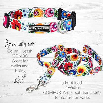 Lucky Love Dog - Adjustable Dog Collar with Easy Click Buckle for Large Ones, Durable, & Comfortable for Male & Female Dogs, Pet Collar for Puppies & Adult Dogs - Ladybird, Large
