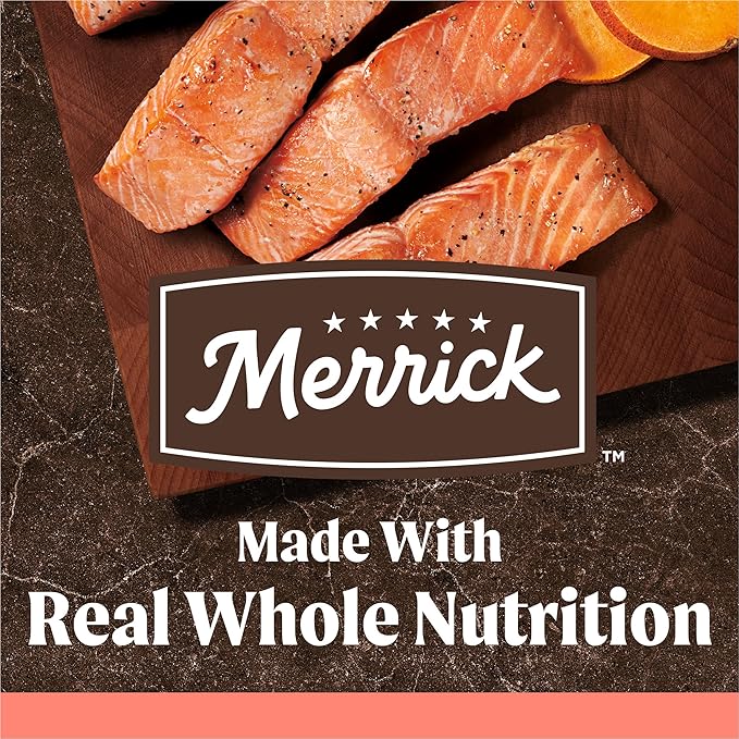 Merrick Premium Grain Free Dry Adult Dog Food, Wholesome And Natural Kibble With Real Salmon And Sweet Potato - 4.0 lb. Bag