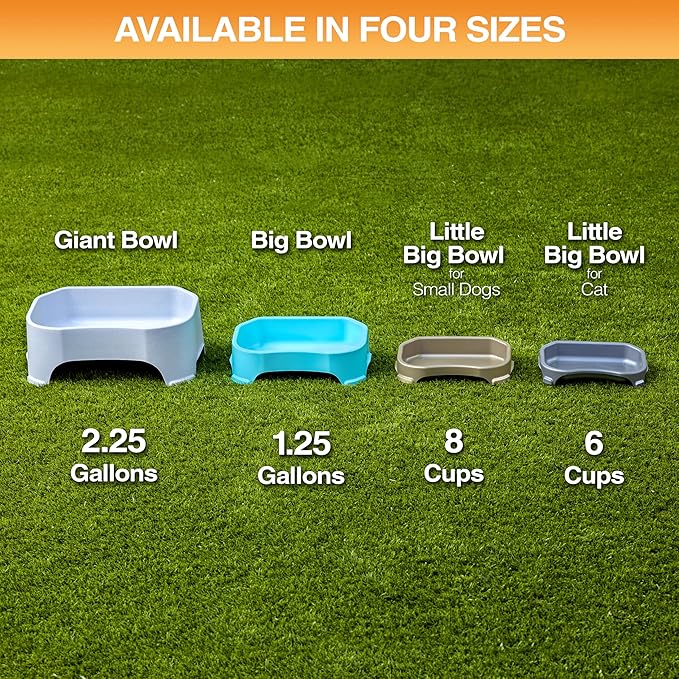 Neater Pet Brands Extra Large Water Bowl for Dogs, Outdoor Dog Water Bowl (1.25 Gallon XL Capacity), Big Trough Style Food Dish for Indoors or Outside, No Spill Large Dog Bowls, Dark Blue