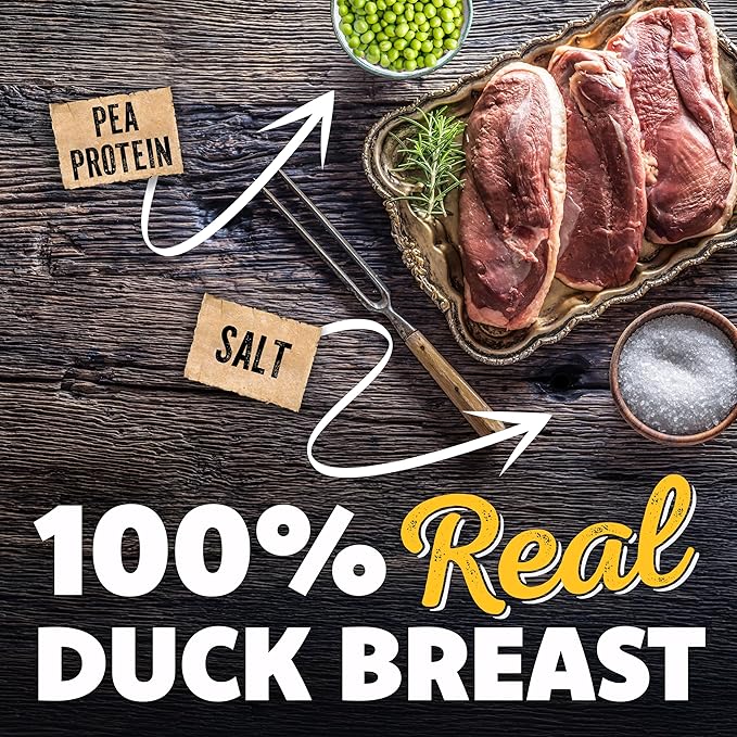 Savory Prime Duck Jerky Dog Treats, Made with 100% Real Duck Breast, Farm Raised, Healthy, Easily Digestible, High Protein, Satisfies Dog's Urge to Chew, 8 Ounce (Pack of 1)