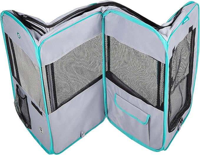 Deluxe Premium Pet Dog Playpen Portable Soft Dog Exercise Pen Kennel with Carry Bag for Dogs, Cats, Kittens, and All Pets (Small, Grey)